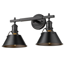 Golden 3306-BA2 BLK-BLK - Yep by Golden Lighting Orwell 2-light Vanity in Matte Black